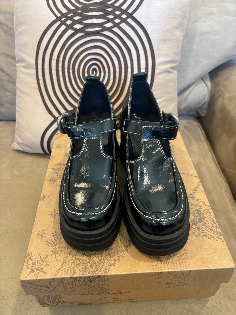 Free People Black Mayla Platform Mary Jane Loafers